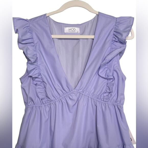 Mod On Trend Lavender Tiered Dress Size Medium NWT - Picture 6 of 9